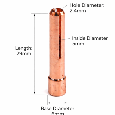 WP-17/18/26 TIG GAS LENS COLLET 2.4MM 10N24S SHORT